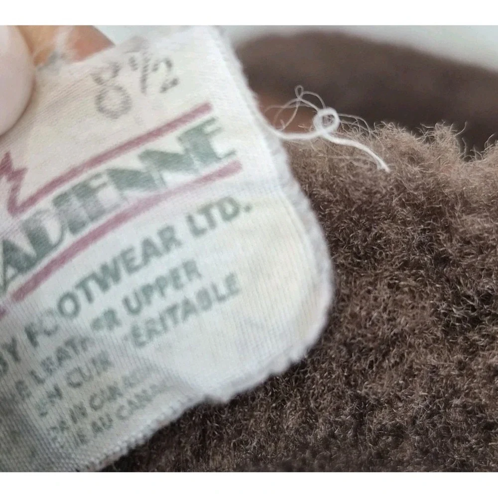 La Canadienne Womenz‎ shearling lined brown leather snow boots  8.5